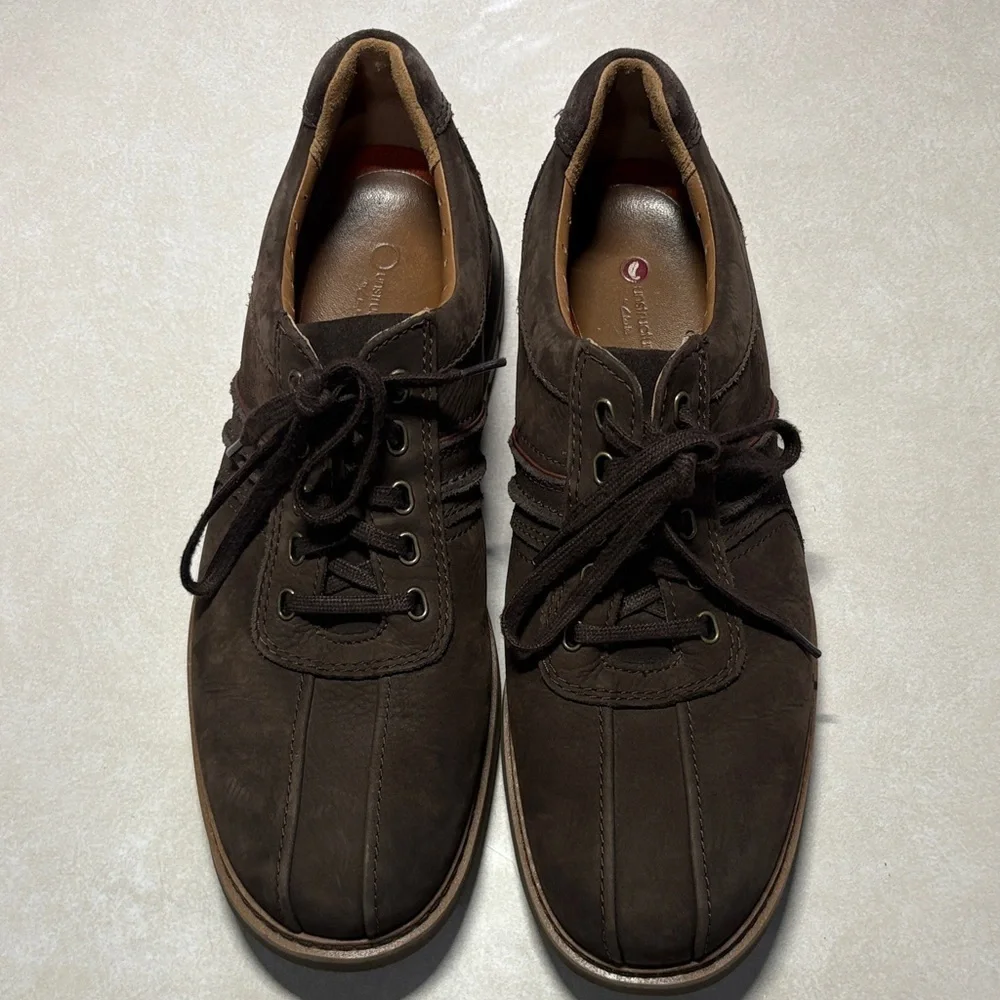 Clarks Dark Brown Leather Oxfords